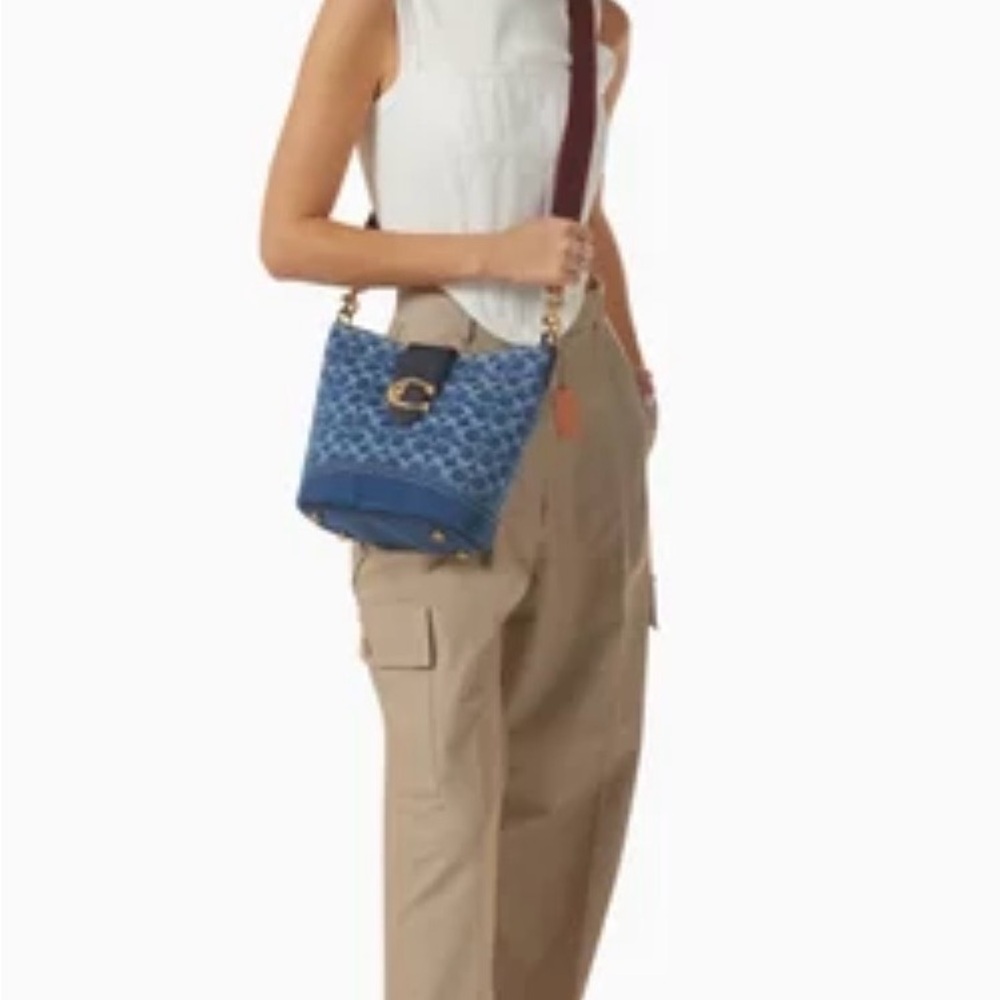 Authentic. Coach Tali bucket bag in Denim and Leather - Picture 2 of 13